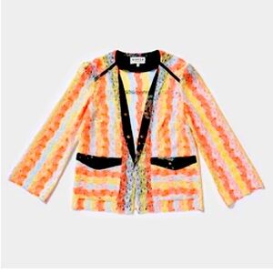 MAISON MAYLE - CARDI CARIBBEAN Rare Made from Guipure galloon lace NWOT Medium